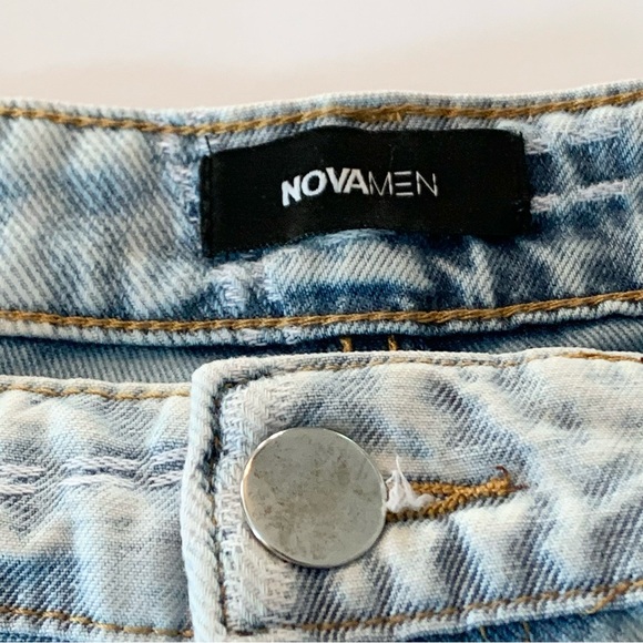 NOVA Mens Jeans Sz 38 Light Blue Wash Verdugo Carpenter Flare, 8 Pockets 1 Loop - Picture 3 of 16